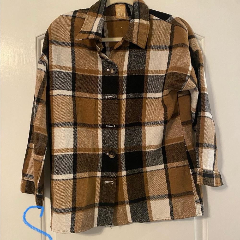 Plaid Brown and Black Women's Jacket